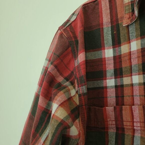 Ridgecut Toughwear Red and Green Plaid Flannel Shirt Men's Large - Picture 3 of 7